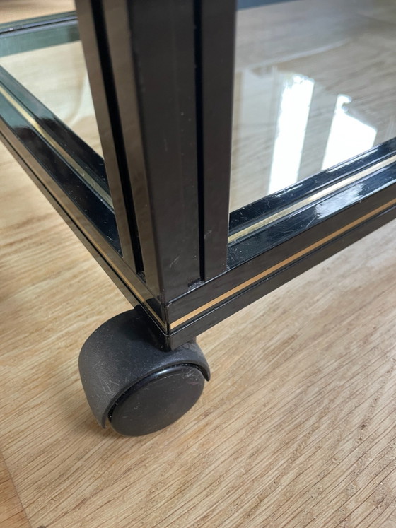 Mesa de centro de diseño Pierre Vandel Paris - carrito de bar, Mesas de centro, Vidrio, Aluminio, Negro (foto 8 de 10)