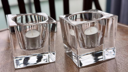 Teelichthalter-Set Ice cube von Kosta Boda