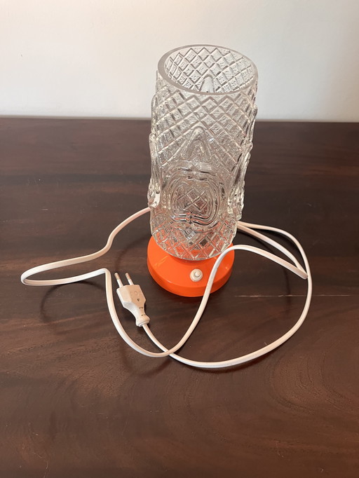 Lampe de table orange vintage des années 1970
