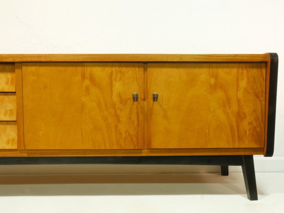 Image 1 of Vintage dressoir uit de jaren 60, 180 cm, midden-eeuwse stijl, laag dressoir, ladekast, Duitsland
