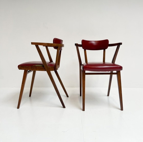 Image 1 of Raro conjunto de sillas modelo 209 (2) de Ligna Thonet, década de 1940