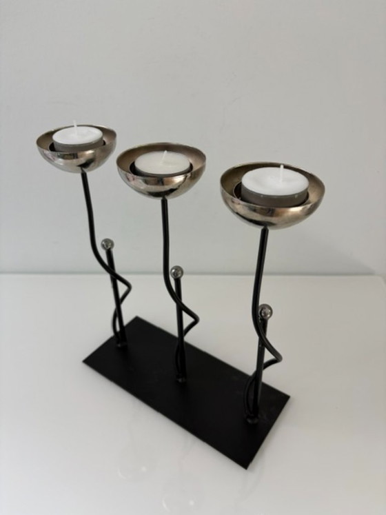 Portacandele Scultoreo – Look Memphis Postmoderno – Metal (photo 7 of 13)