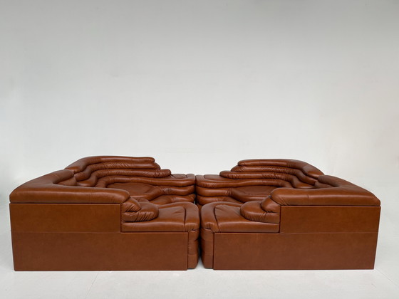 Image 1 of 4-DELIGE SET DE SEDE TERRAZZA DS1025 BY UBALD KLUG IN COGNAC LEDER