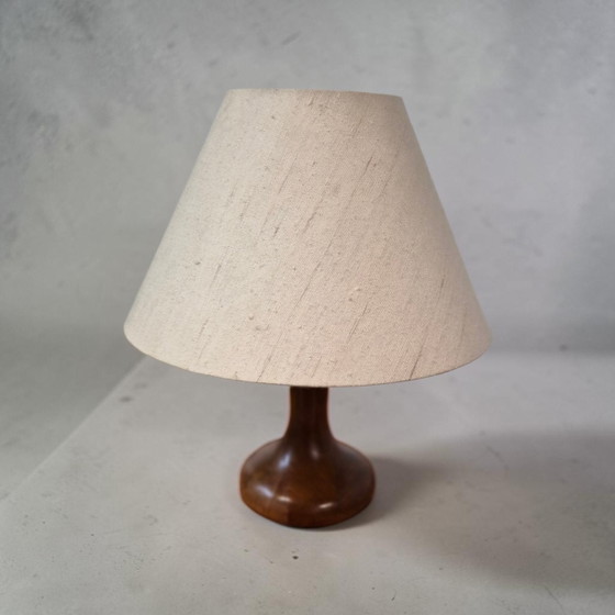 Mid-Century Domus Teak Table Lamp, Light, Table Lamp, Beige, 1960s – Wood (photo 3 of 8)
