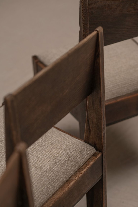 Image 1 of Früher Satz minimalistischer Esszimmerstühle, Haagse Schule