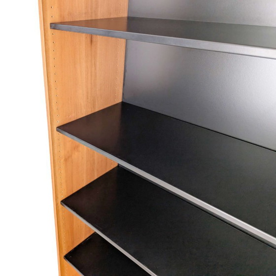 2x Midcentury Bookcase Steelcase mcm Vintage Design Shelf, Metal, Wood, Black (photo 6 of 9)