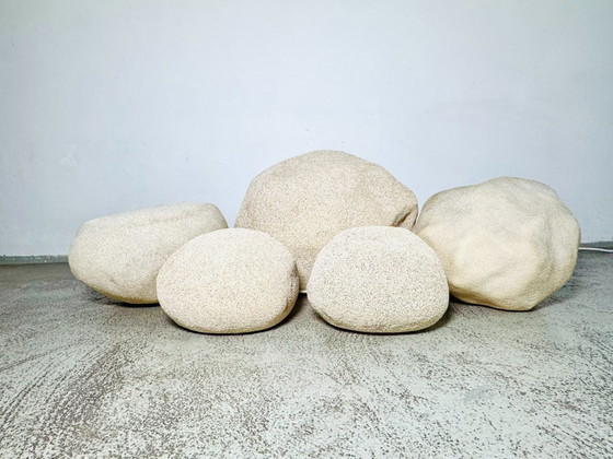 Image 1 of Excepcional conjunto de 5 rocas lunares «Dora» de André Cazenave para Singleton, Italia, década de 1960