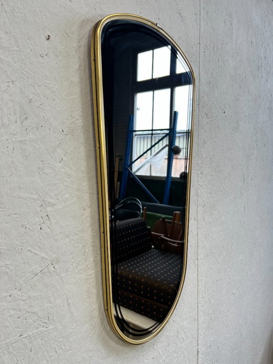 Image 1 of Specchio vintage con bordo dorato, anni '60