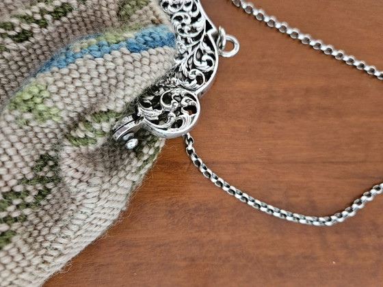 Monture de Sac Antique en Argent avec Scène de Café env. 1910 – Autres sacs, Tweed (photo 10 of 12)