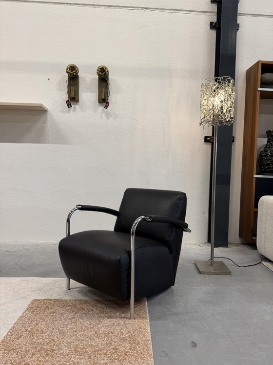 Image 1 of Leolux Scylla fauteuil zwart Noli leer