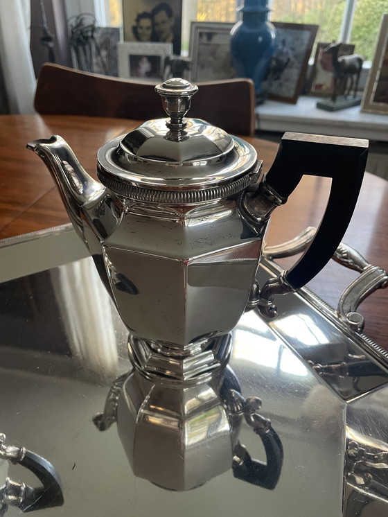 Image 1 of Service à café Art déco en métal argenté Christofle 