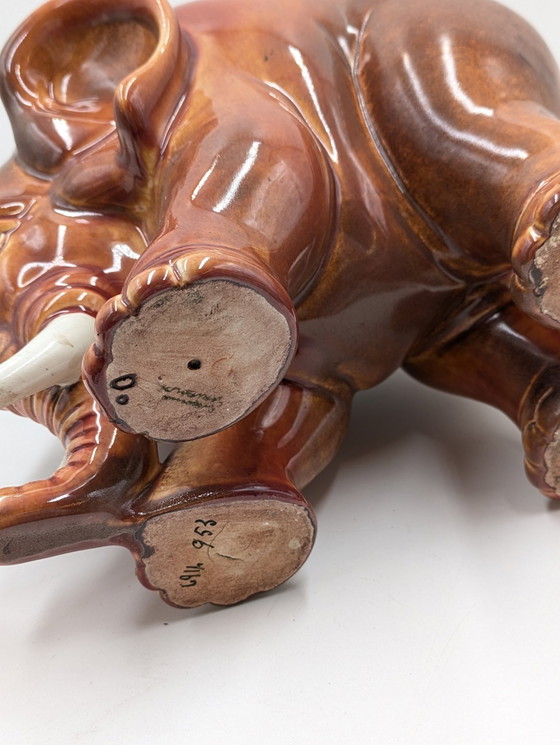 Image 1 of Richard Ginori, Giovanni Gariboldi - Statuette - Eléphant - Majolique