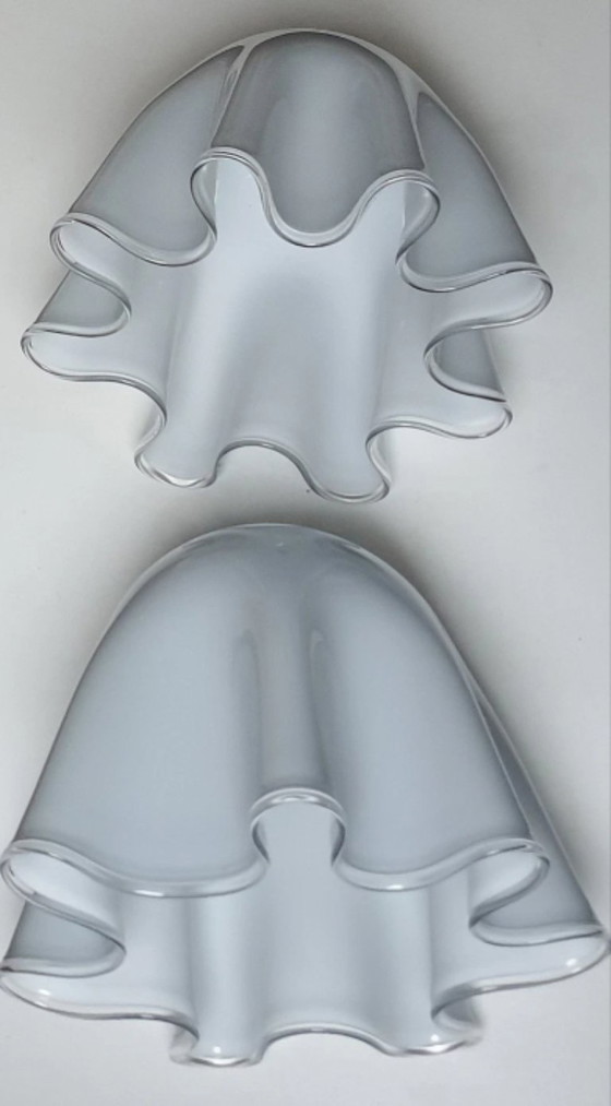 Image 1 of 2 large pendant lamps - Murano glass - model Fazeletto