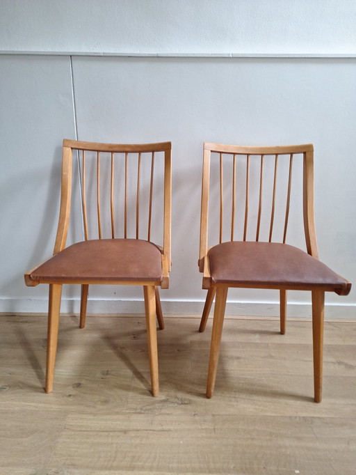 2 x Mid Century Stühle 1950er/60er Jahre