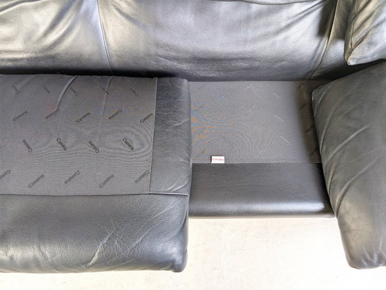 Image 1 of Cassina Maralunga Sofa Vintage Couch Vico Magistretti Leder schwarz