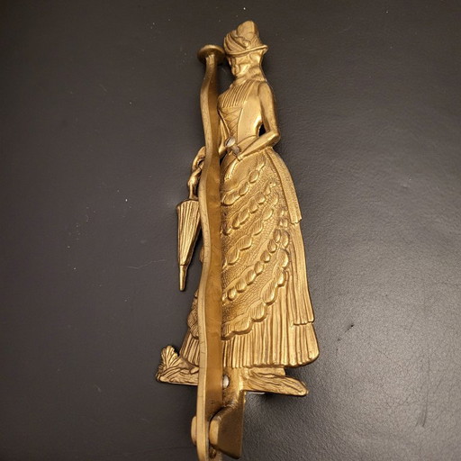 Garderobe, Kleiderbügelhalter, Wandbutler Lady aus Messing, Vintage 1950-60