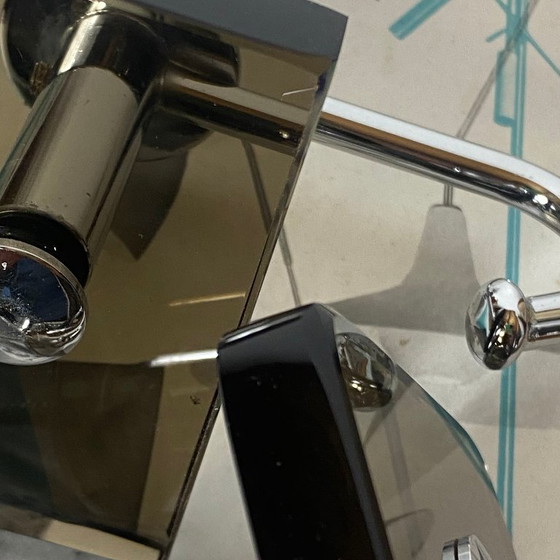 Set di 2 appendini vintage in vetro fumé marrone e acciaio inox Fontana Arte / Veca – Oggetti decorativi (photo 8 of 9)