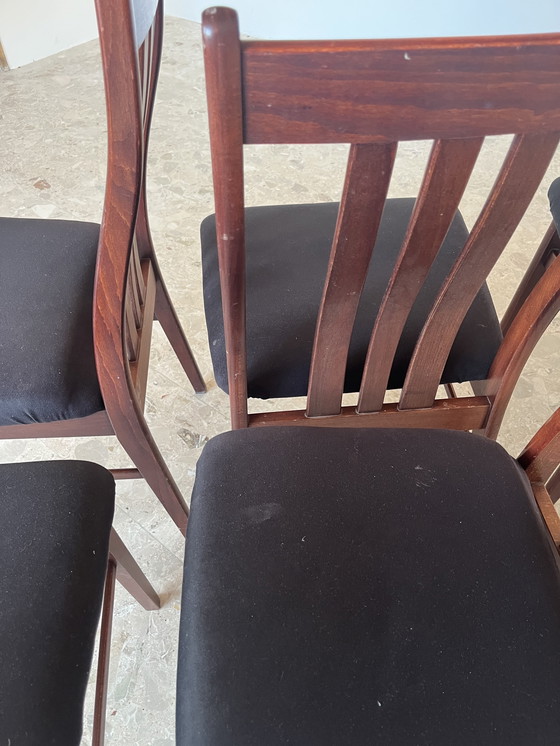 Image 1 of 6x Originele "Farstrup Møbelfabrik jaren 60" Eetkamerstoel Mahonie Denemarken!!