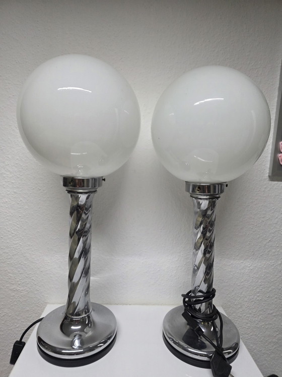 Lampade da tavolo italiane vintage, in cromo e vetro, anni '70 – Chrome (photo 14 of 15)