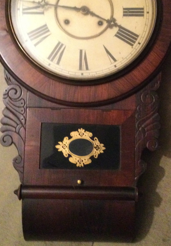 Image 1 of Antique Waterbury English Wall Clock (Numbered) Mahony