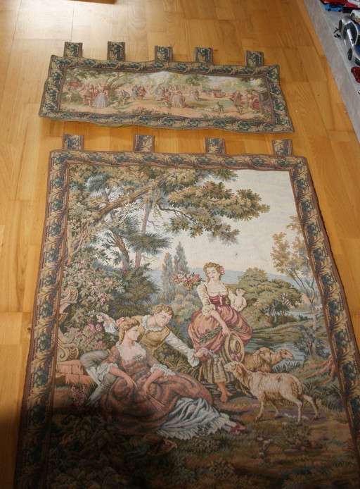 Magnifique tapisserie Gobelin 2 pièces