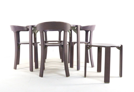 Bruno Rey for Kusch & Co table + chaises ensemble de salle à manger vintage