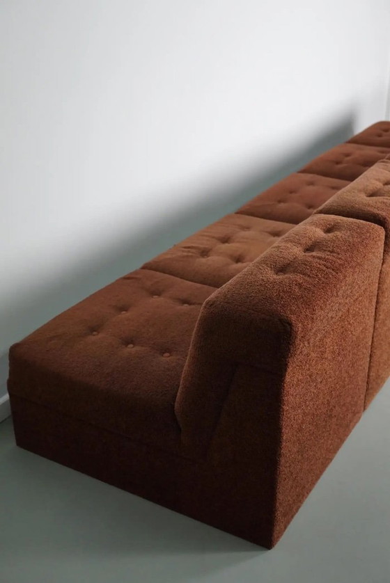 Image 1 of Vintage brown bouclé modular sofa, 1970s, 5 elements