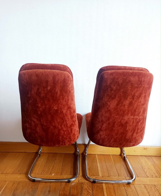2 sillas Gastone Rinaldi de terciopelo y cromo, 1970 – Sillas de comedor, Velvet (photo 4 of 15)