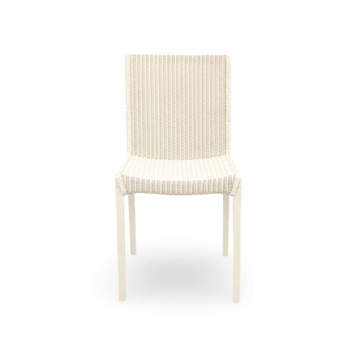 Sedia Vintage Lloyd Loom Italia Bianca Vimini Originale