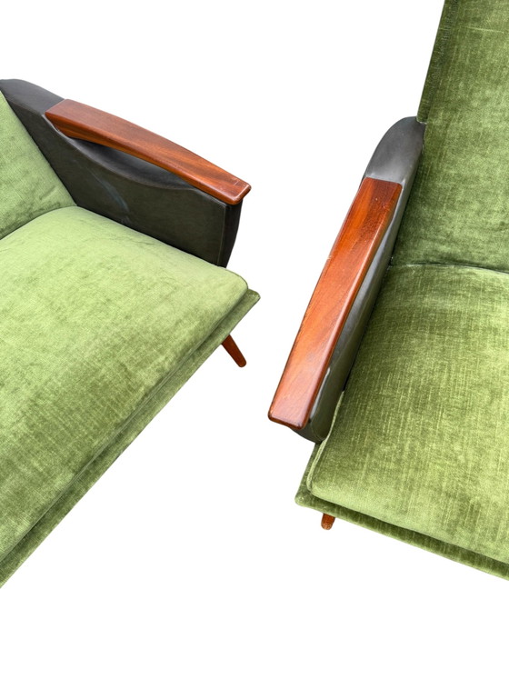 Canapé MCM et 2 Chaises – Coins salon, Textile, Bois (photo 11 of 11)