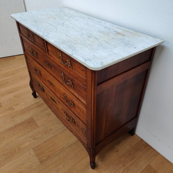 Image 1 of Vintage Antique sideboard, dresser, chest of drawers, bathroom vanity with marble top