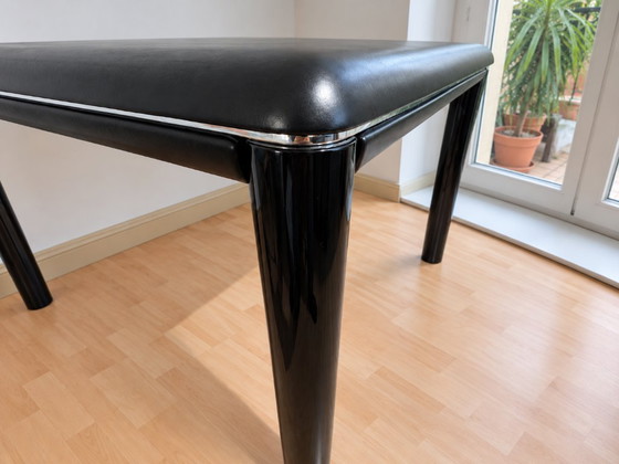 Charles Pfister for Knoll International – Pfister Table, C. 1979 – Bureaux, Leather, Metal (photo 2 of 5)