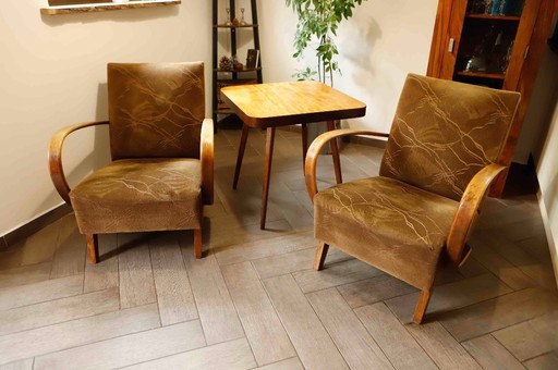 Set of Two Halabala Type C Armchairs