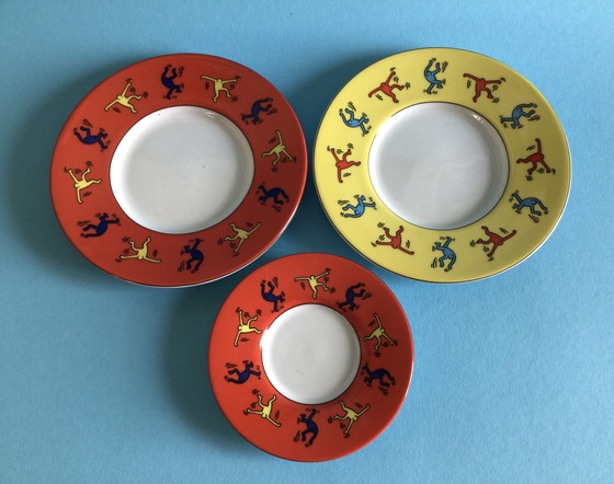 Image 1 of 3 tazze e piattini e tre tazze Keith Haring, Könitz