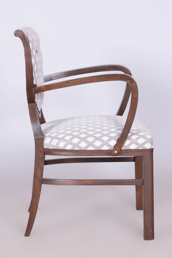 Gerestaureerde art-deco fauteuil, beukenhout, nieuwe bekleding, Tsjechisch, jaren 1920 – Textile, Wood (photo 6 of 12)