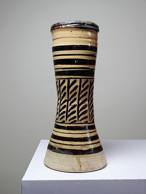 Pied de tamtam/tambour poterie vernissé vintage/ancien