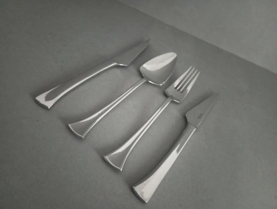 Image 1 of Rare ensemble de couverts design futuriste Giacomo Pinti, années 1990, Italie Pintinox