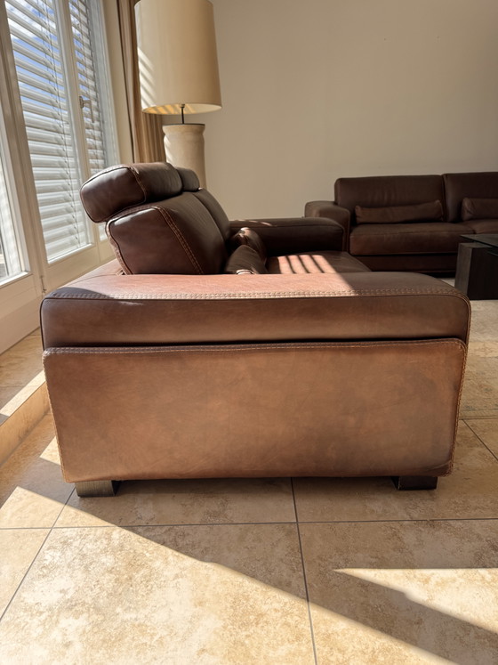 Canapé en cuir Roche Bobois „Cappuccino“ – Yutland Chocolat – 194 cm – Canapés 2 places, Leather (photo 3 of 5)