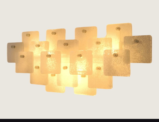 XXL Kalmar Wandlamp IJsglas Mid-Century jaren 60 70 – Eerste eigenaar Vlekkeloos – Wandlampen (photo 5 of 5)
