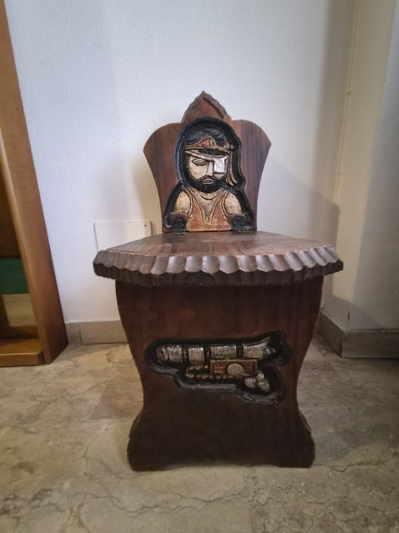 Mudéjar-stoel met handgesneden hout – Stoelen / fauteuils, Metal, Wood (photo 2 of 6)