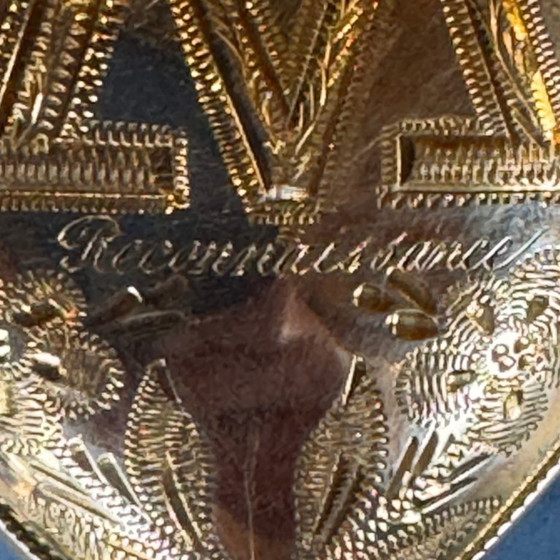 Image 1 of 19th-century French Ex-Voto Heart - Silver & Gilt - "Reconnaissance" - Lourdes - ca. 1850-.
