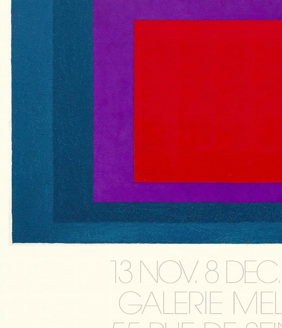 Image 1 of Affiche de l'artiste minimaliste Josef Albers pour la Galerie Melki Paris 1973 - 50 x 70 cm