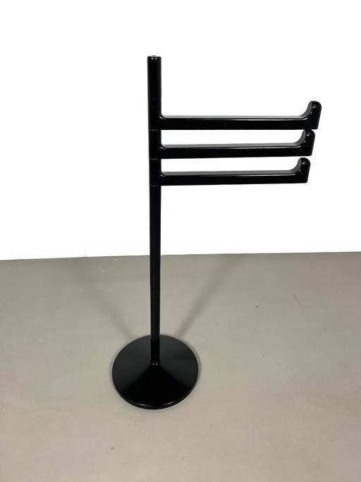 Porte-serviettes noir de Makio Hasuike pour Gedy, Italie, années 1970.