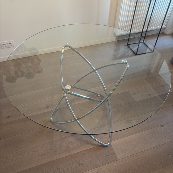 Image 1 of Ronde glazen tafel 120 cm  diameter