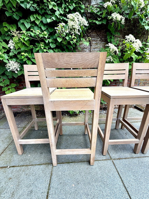 4 handmade bar stools- solid oak - 68cm