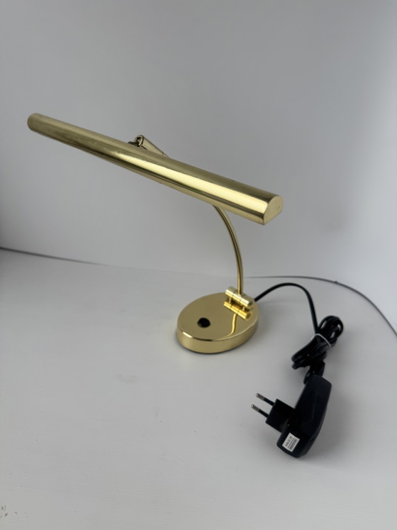 Brass Piano Lamp / Table Lamp / Desk Lamp Color Gold Various Positions. – Metal (photo 3 of 14)