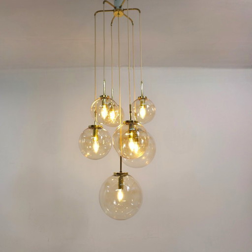 XL cascade lamp globe mid century vintage glas