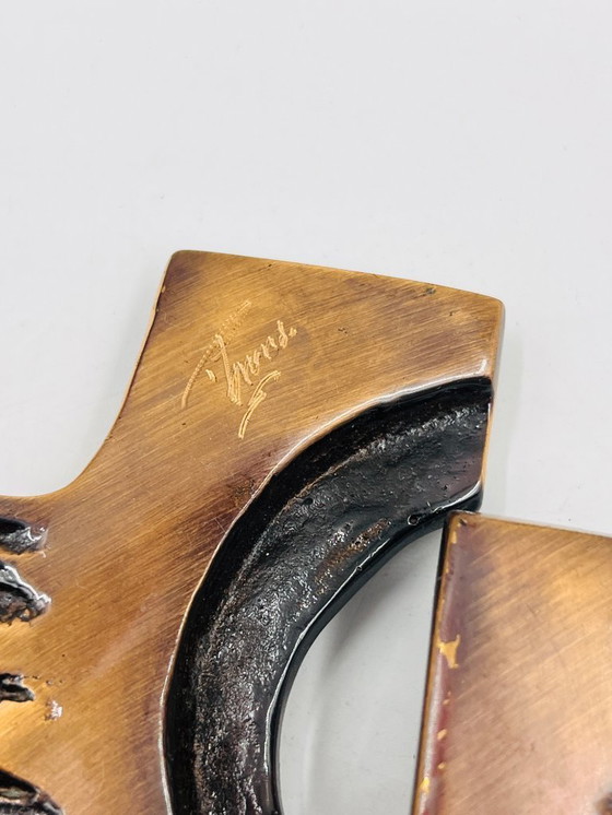 Image 1 of Brutalist bronze crucifix