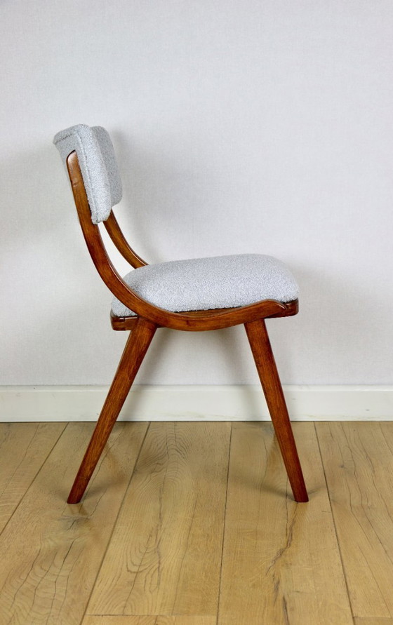 Image 1 of Silla Skoczek azul claro y gris claro de bouclé de los años 70