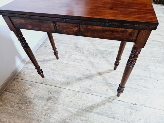Antieke Kaarttafel in Mahonie, 19e eeuw – Bijzettafels (photo 16 of 19)